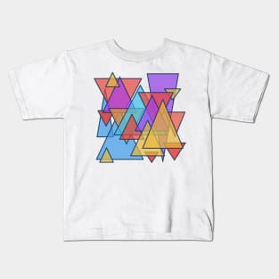 transparent triangles pop art design Kids T-Shirt